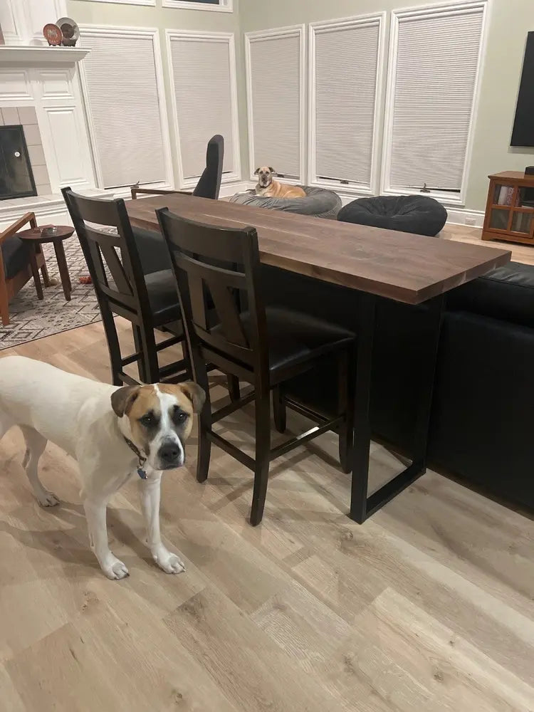Image of Bar Table with U-Shaped Legs — Peruvian Walnut