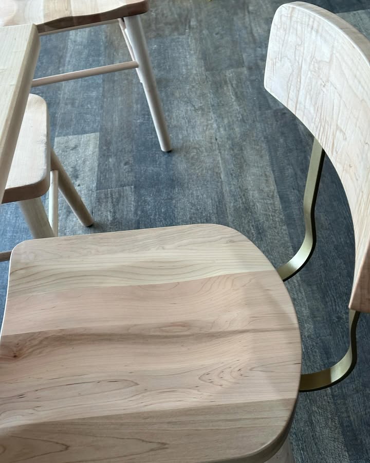 High Stool Bar Chair — Solid Maple