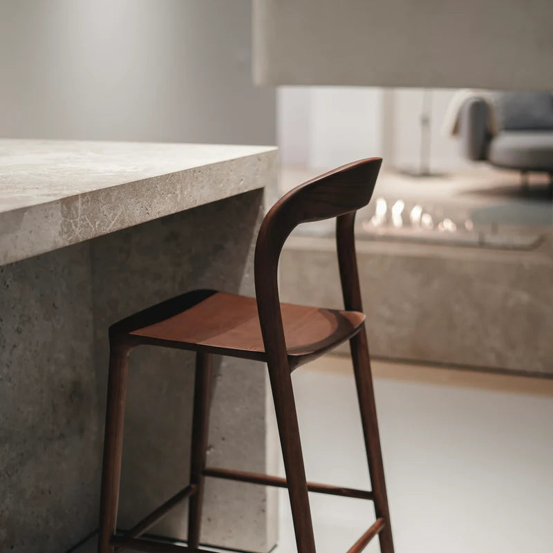 Image of Modern Solid Wood Bar Stool — Ash Wood