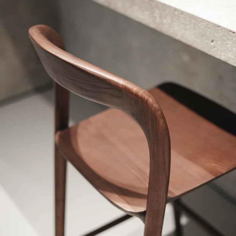 Image of Modern Solid Wood Bar Stool — Ash Wood