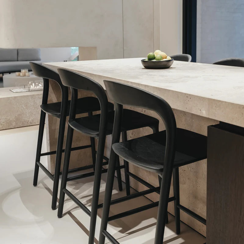 Image of Modern Solid Wood Bar Stool — Ash Wood