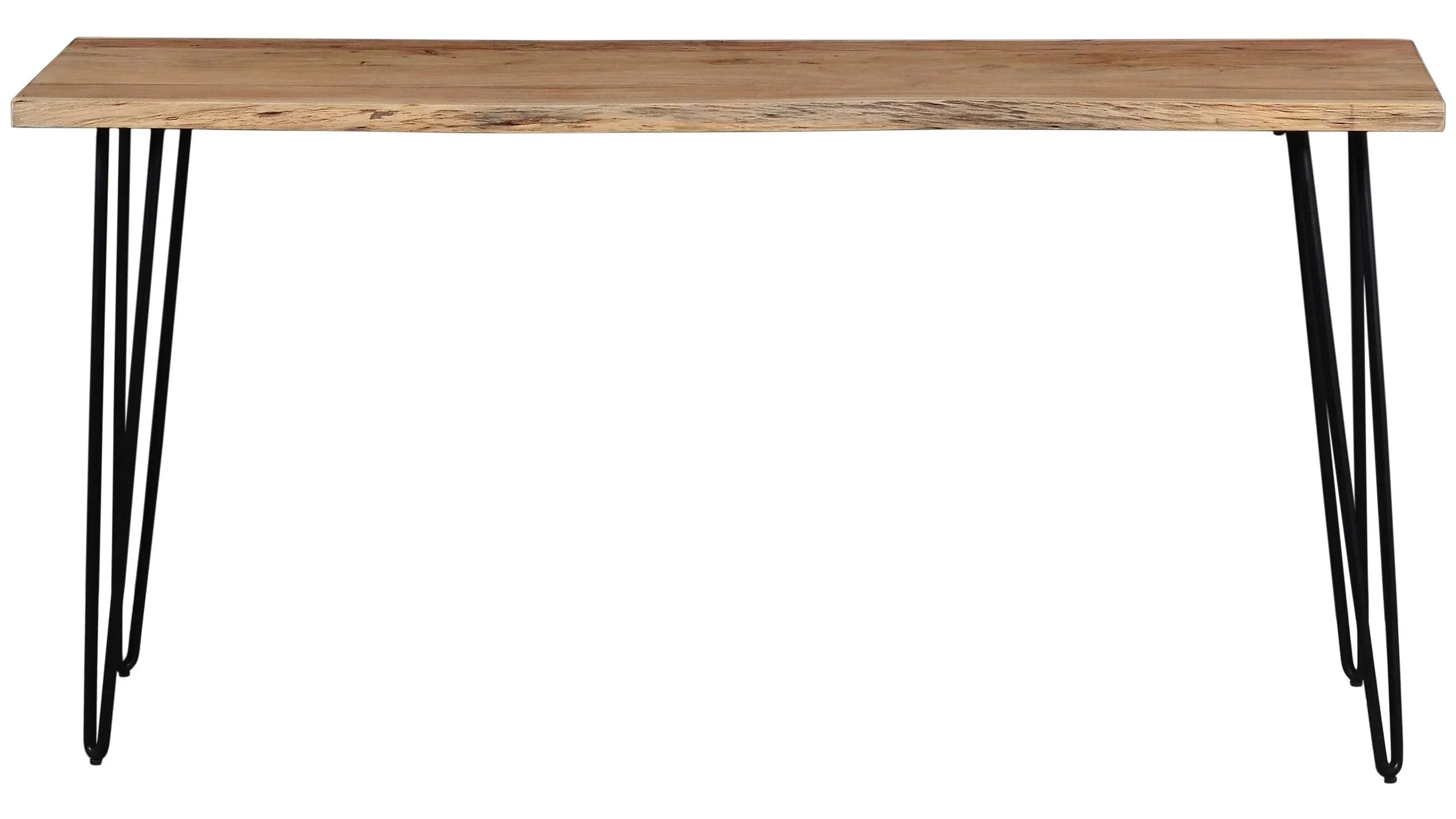 Image of Bar Table with Slim V-Shaped Steel Legs — Claro Walnut