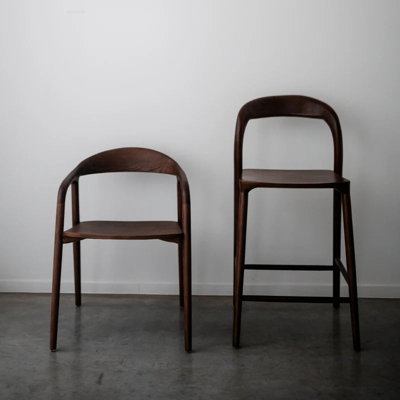 Modern Solid Wood Bar Stool — Ash Wood