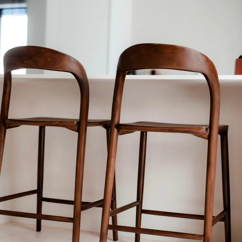 Image of Modern Solid Wood Bar Stool — Ash Wood
