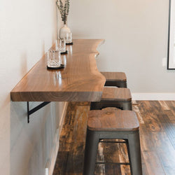 Image of Live Edge Floating Bar — Walnut