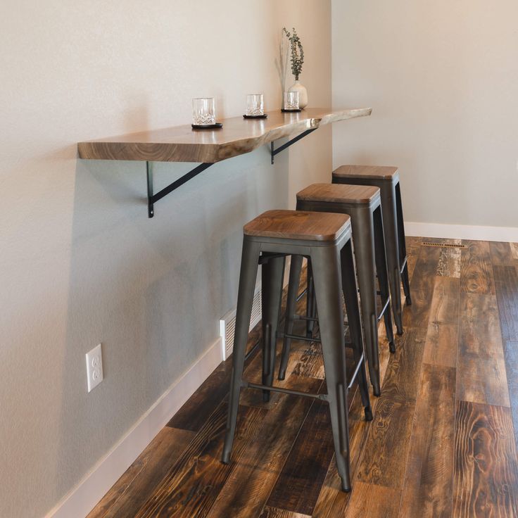 Image of Live Edge Floating Bar — Walnut