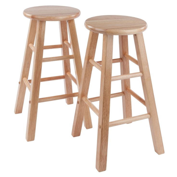 Image of Rustic Solid Wood Bar Stool — Classic Oak Comfort