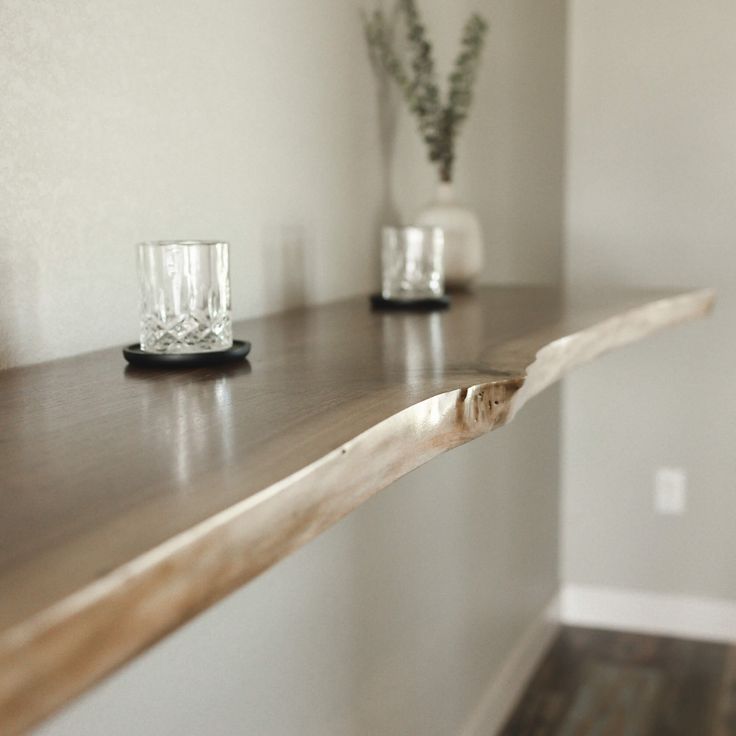 Image of Live Edge Floating Bar — Walnut