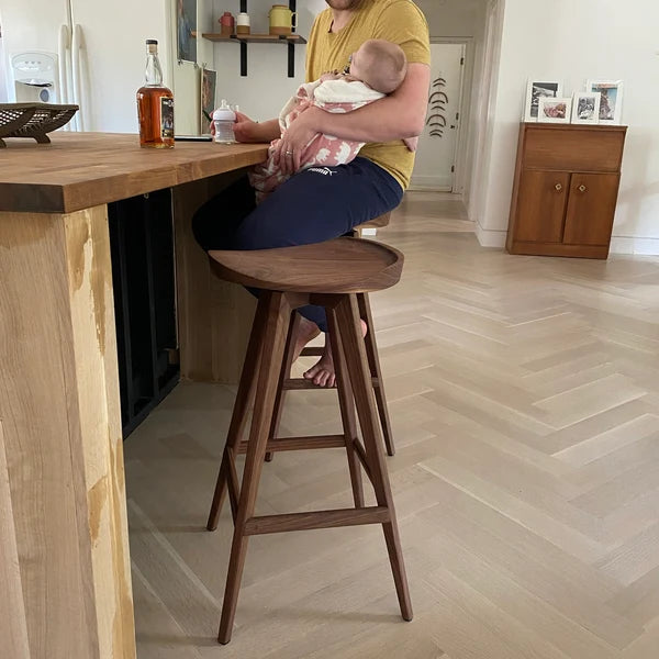Triangular Bar Stool — Walnut
