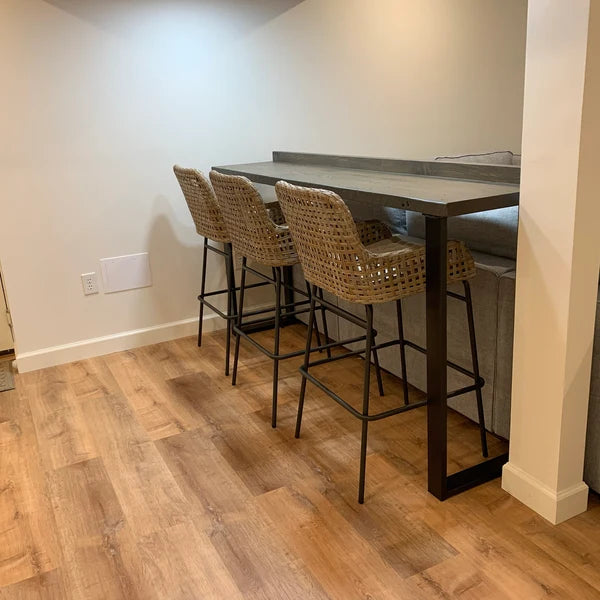 Bar Table with Safety Rail — Solid Pine Wood
