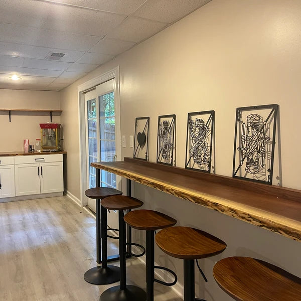 Bar Table with Safety Rail — Solid Pine Wood
