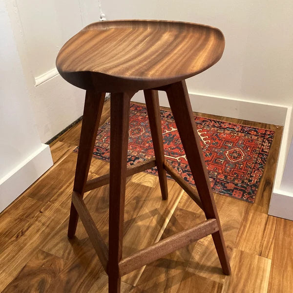 Triangular Bar Stool — Walnut