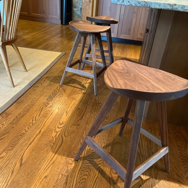 Image of Triangular Bar Stool — Walnut