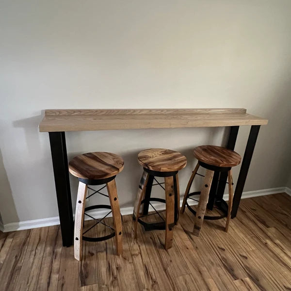 Image of Bar Table with Safety Rail — Solid Pine Wood