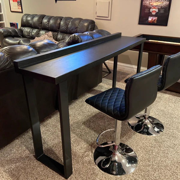 Image of Bar Table with Safety Rail — Solid Pine Wood