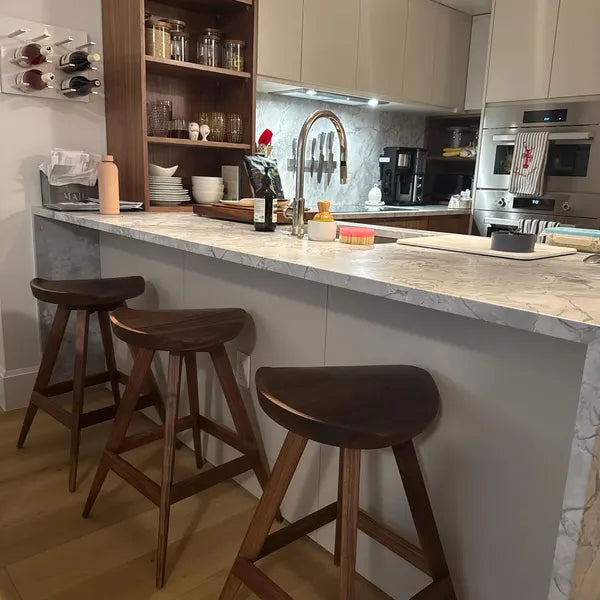 Image of Triangular Bar Stool — Walnut