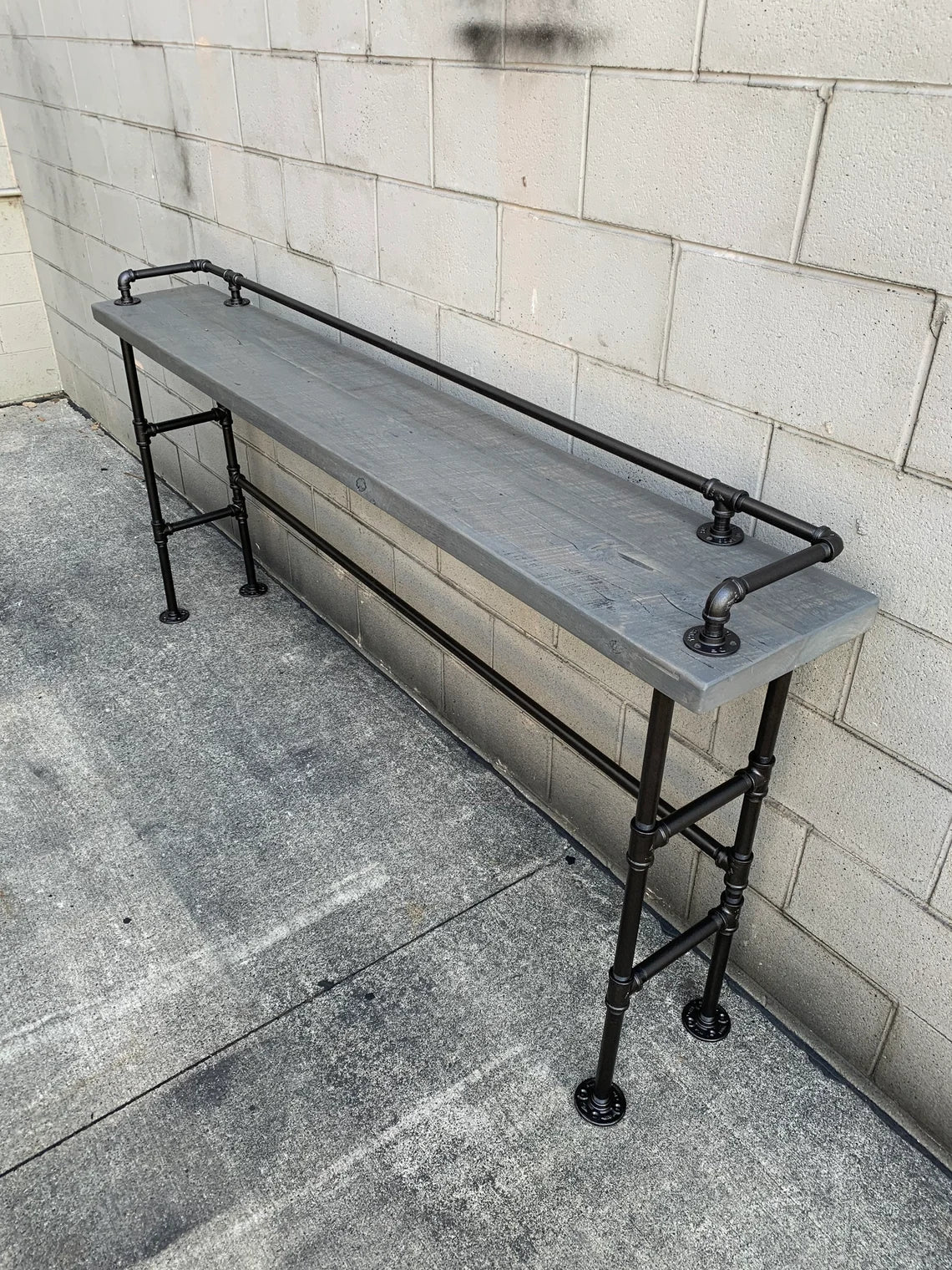 Image of Reclaimed Barn Wood Sofa Bar Table — Reclaimed Wood