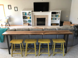 Image of Pure Solid Wood Bar Table with Natural Grain and Luster — Black Walnut