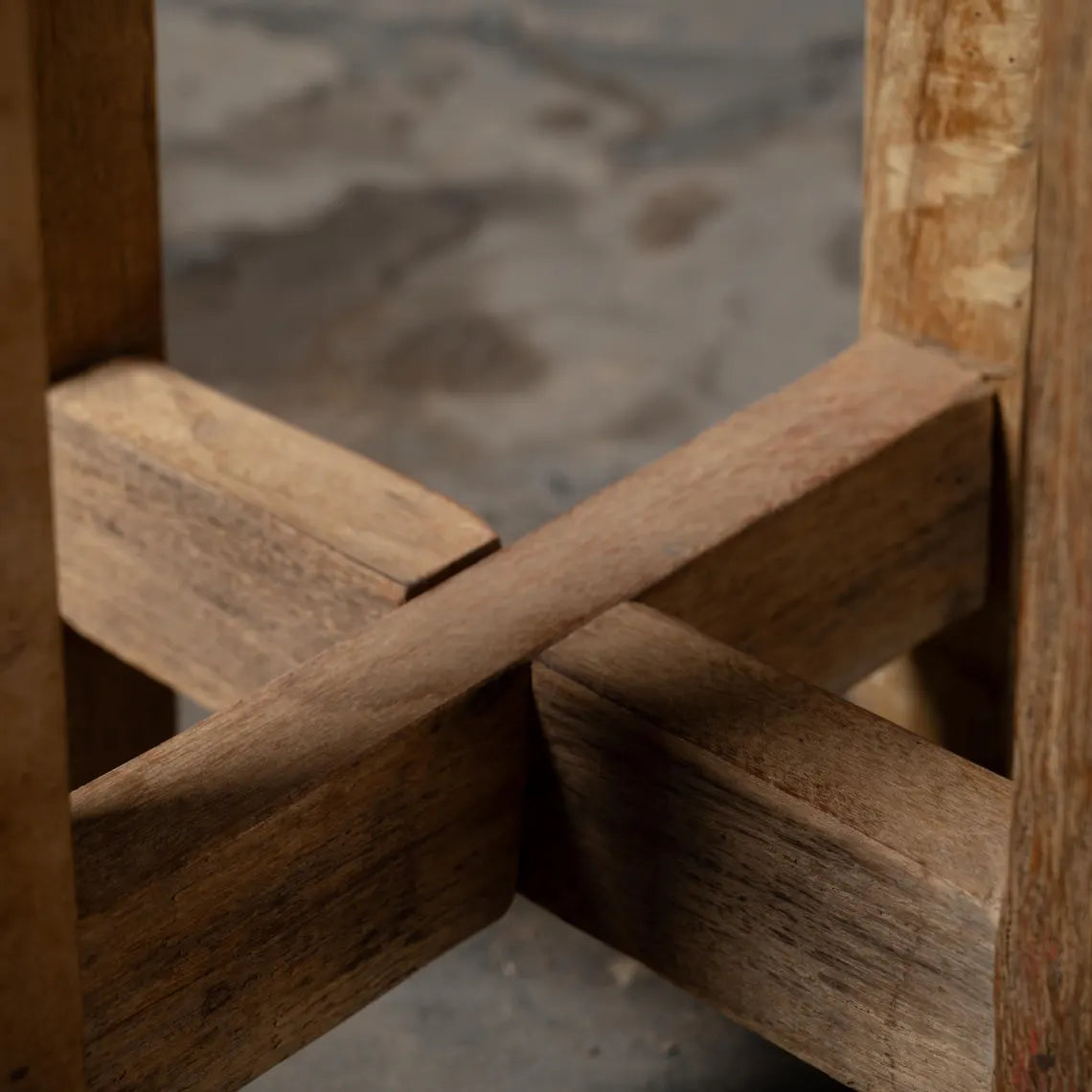 Image of Reclaimed Wood Handcrafted Bar Stool — Reclaimed Oak