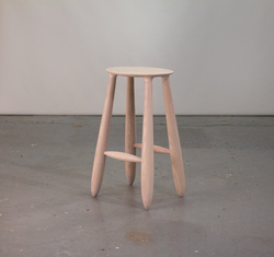 Image of Modern Oval Seat Bar Stool in Solid Wood — Birch Wood